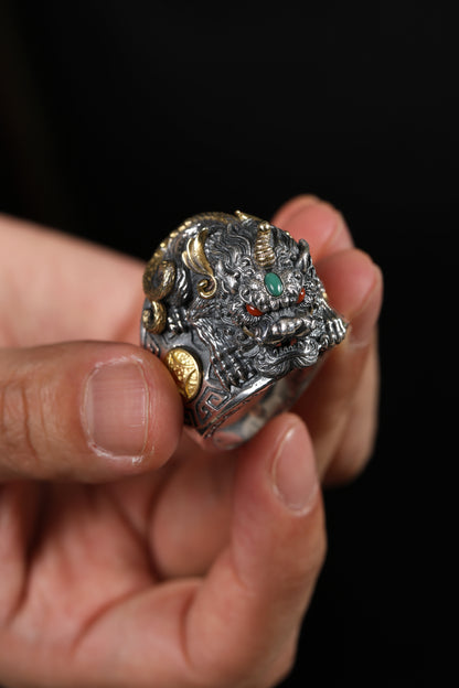 Buddha Trace Tibetan Pixiu Guardian Ring Buddha Trace