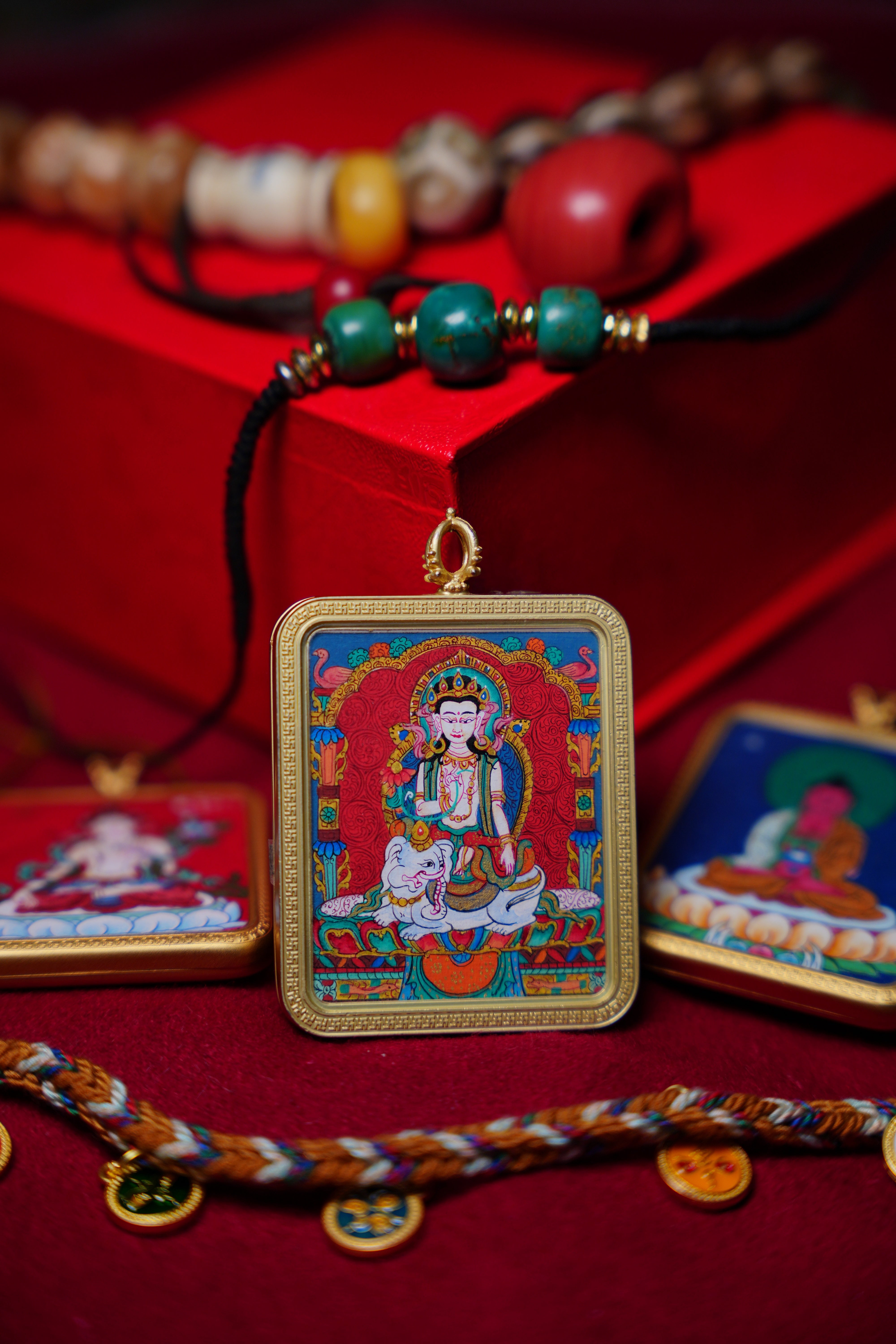 Buddha Trace Tibetan Samantabhadra gold Thangka Buddha Trace