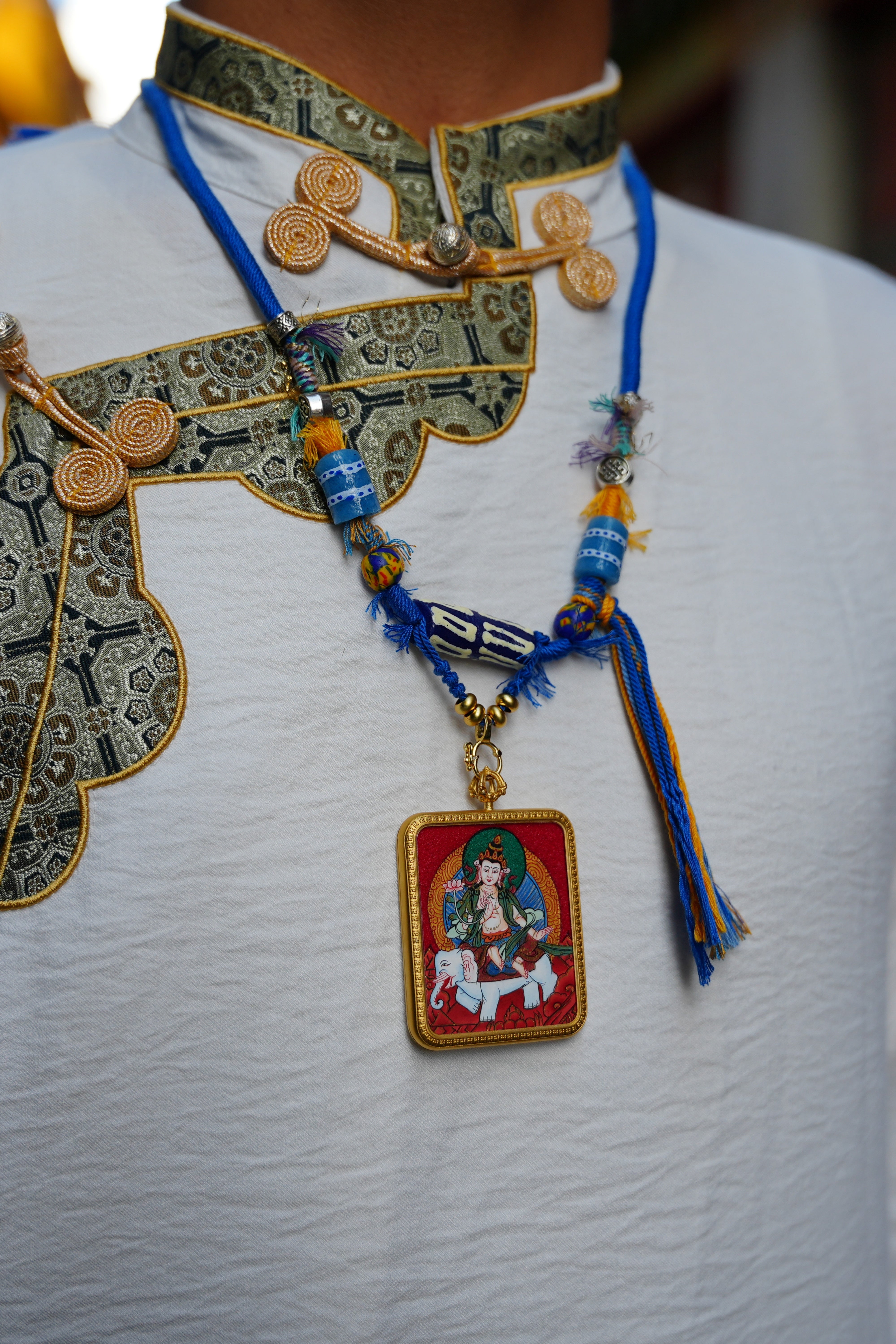 Buddha Trace Tibetan Samantabhadra elephant Thangka Buddha Trace