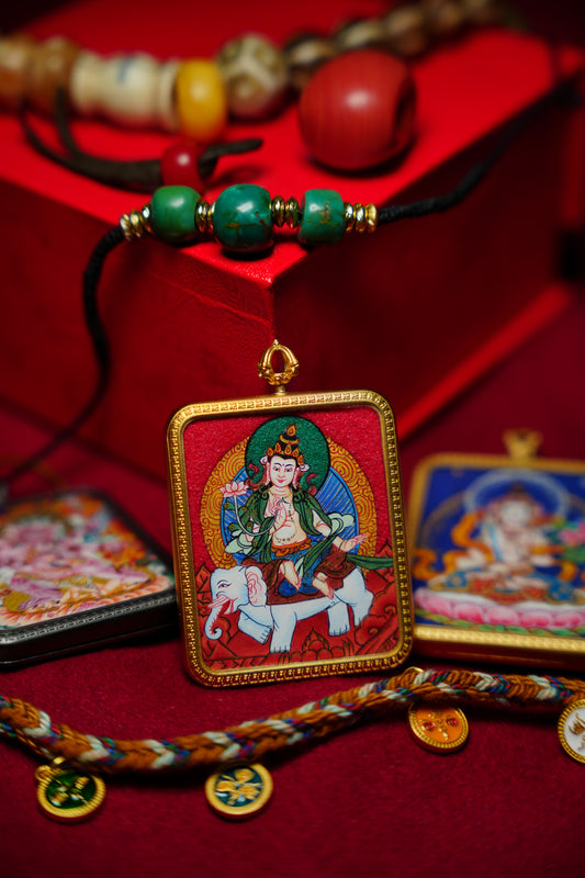 Buddha Trace Tibetan Samantabhadra elephant Thangka Buddha Trace