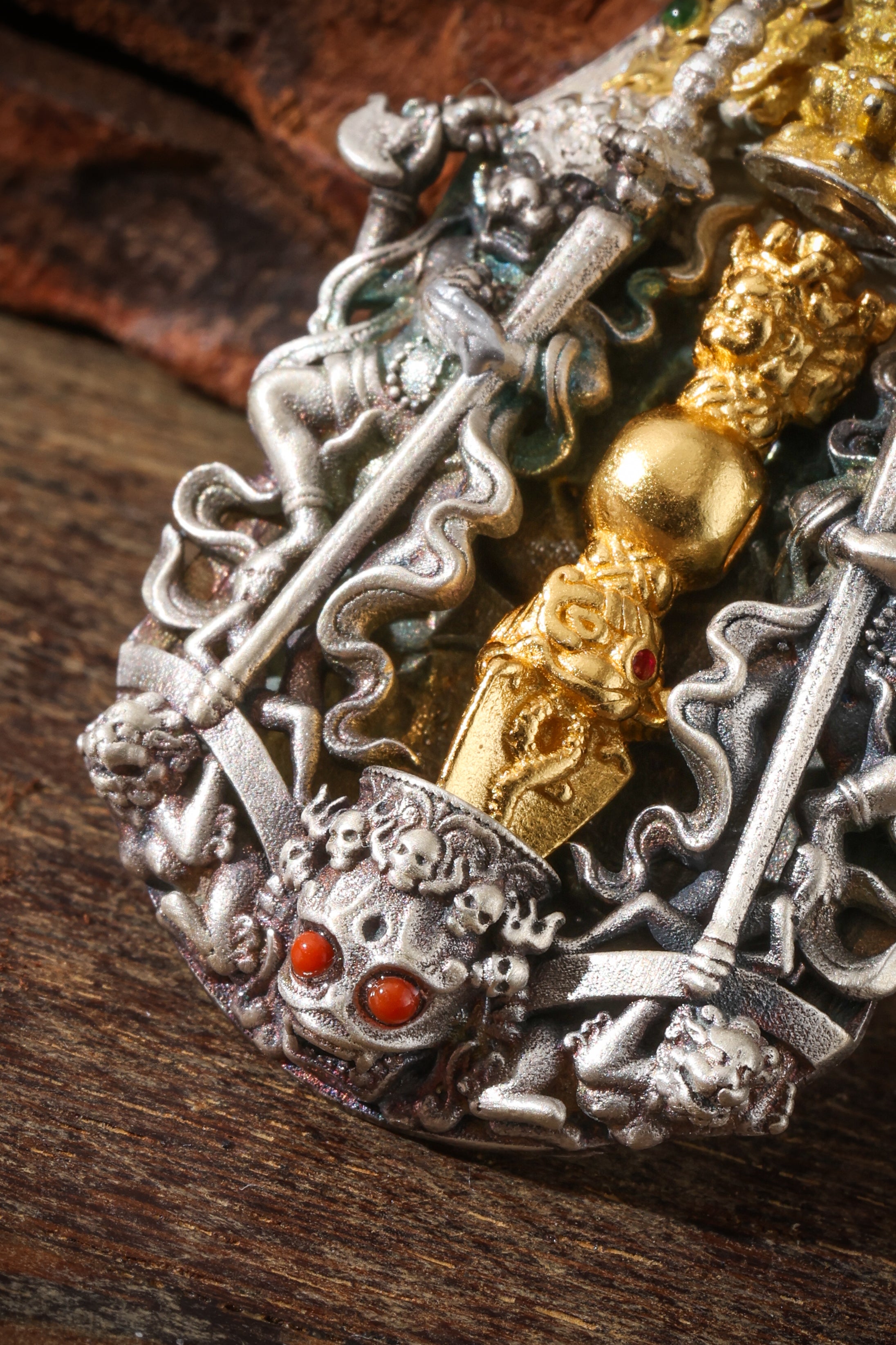 Buddha Trace Tibetan Simhamukha Vajra Pendant Buddha Trace