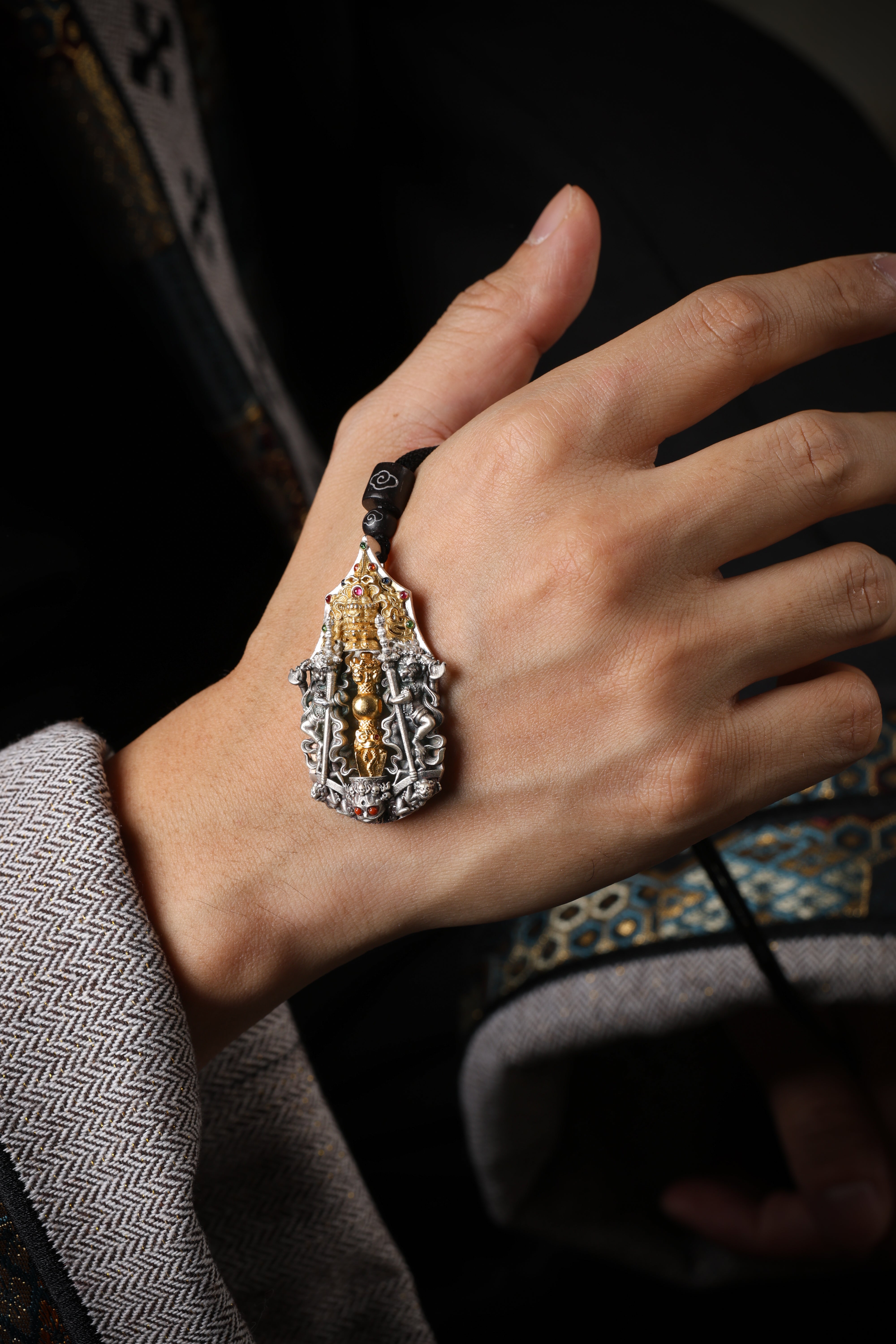 Buddha Trace Tibetan Simhamukha Vajra Pendant Buddha Trace