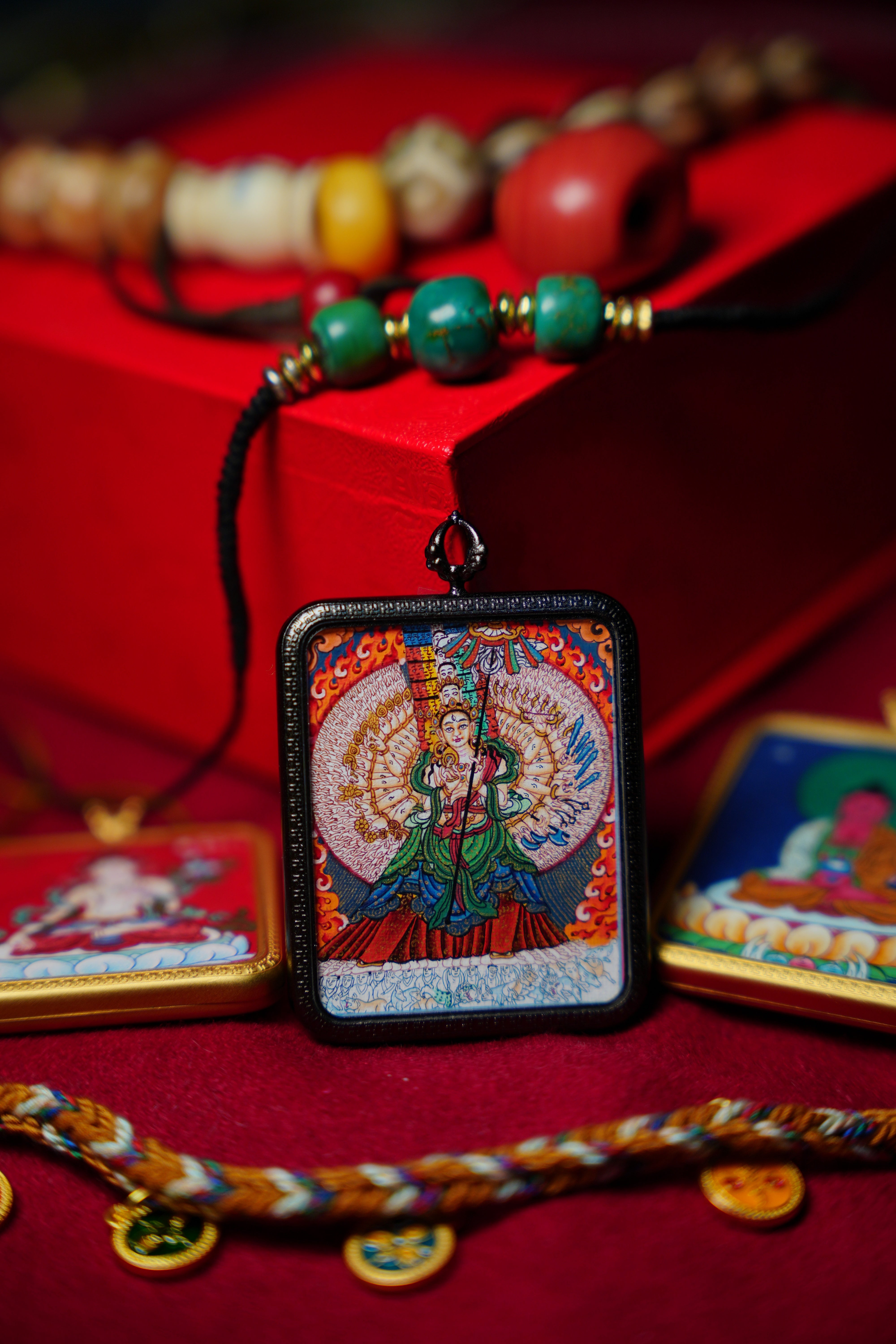 Buddha Trace Tibetan Sitatapatra Thangka Buddha Trace