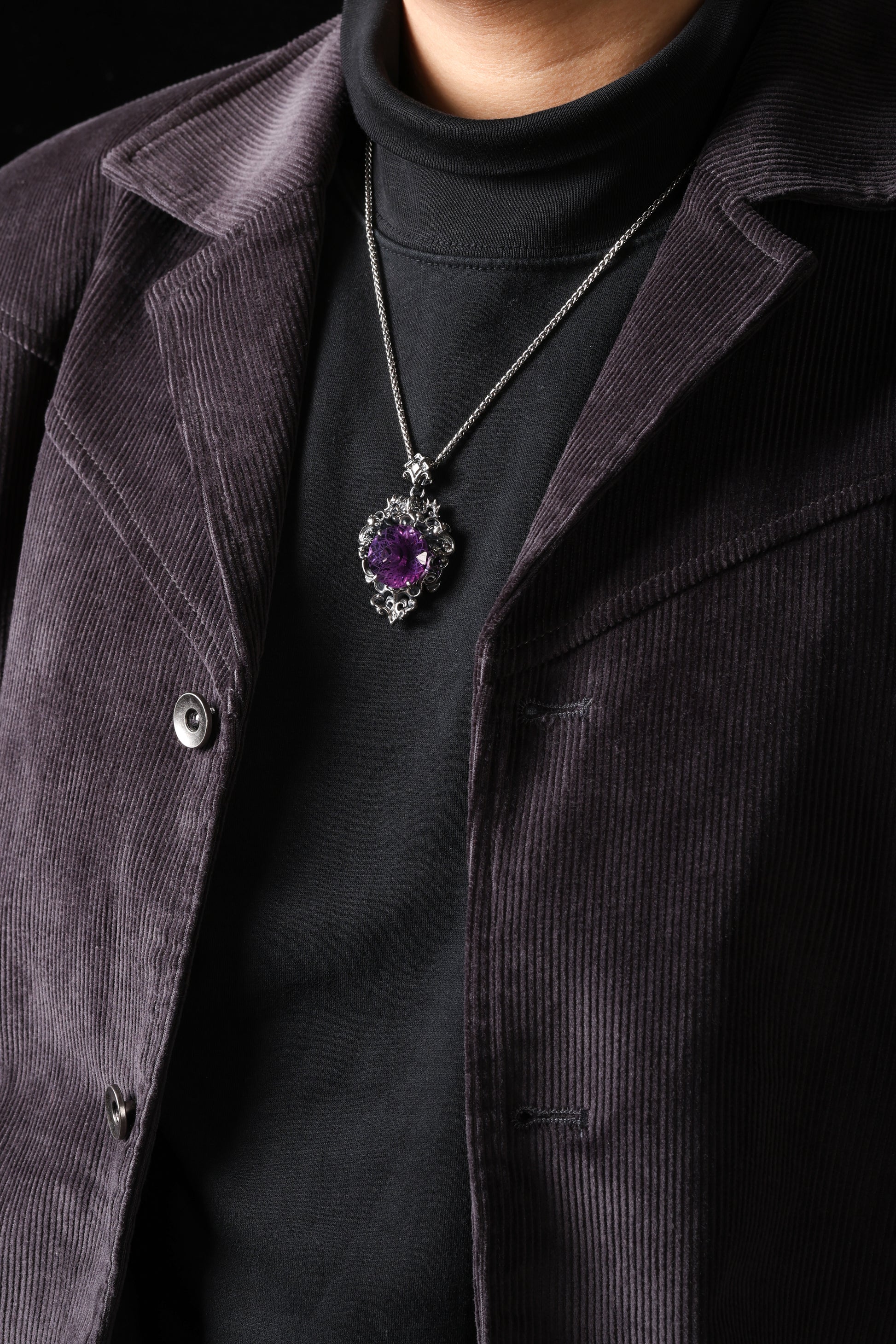 Buddha Trace Sterling Silver Amethyst Dragon Pendant Buddha Trace