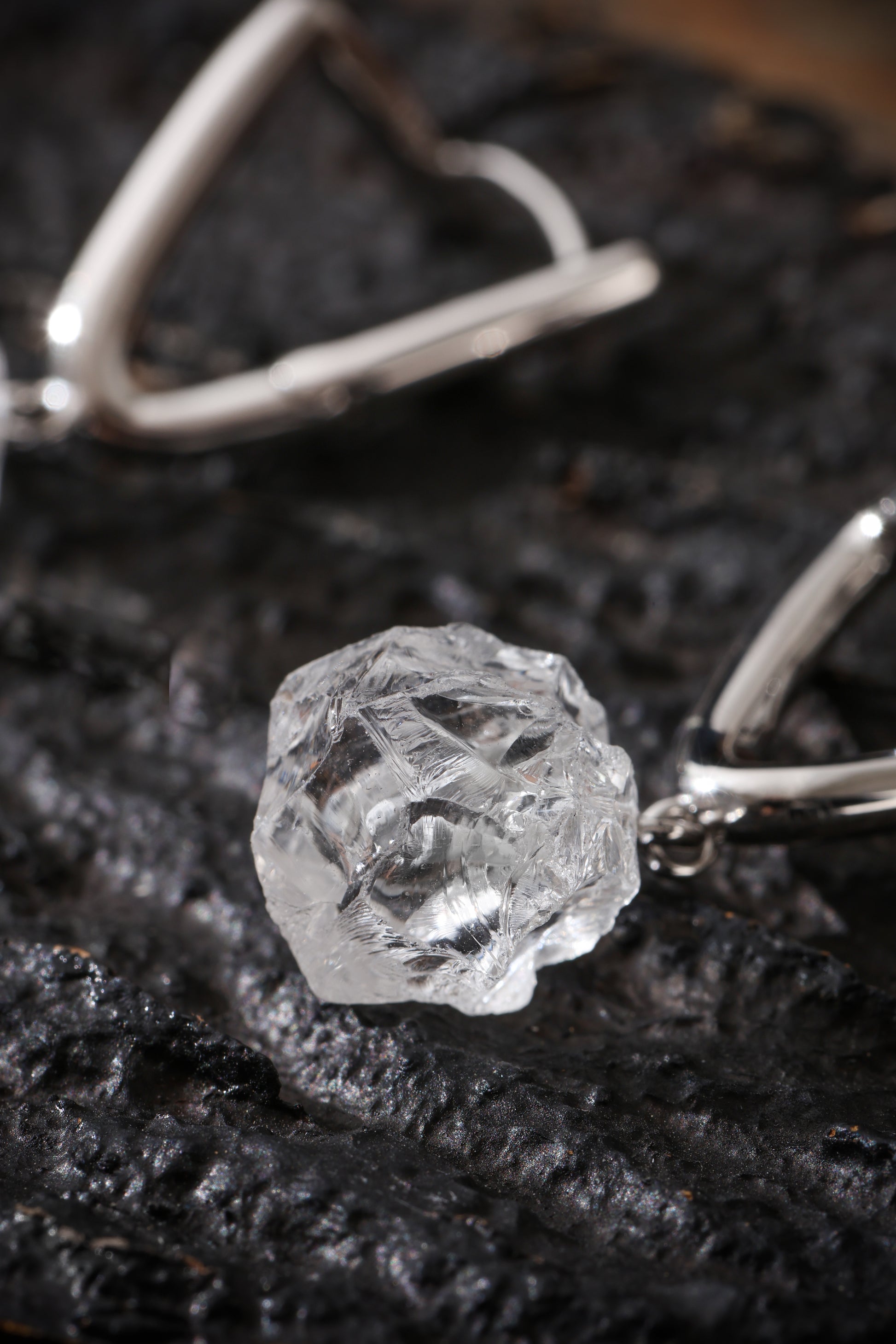Sterling Silver Clear Quartz Earrings Buddha Trace