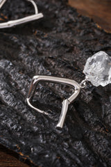 Sterling Silver Clear Quartz Earrings Buddha Trace