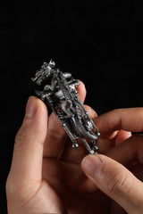 Sterling Silver Dragon Climbing the Ancient Wall Pendant Buddha Trace