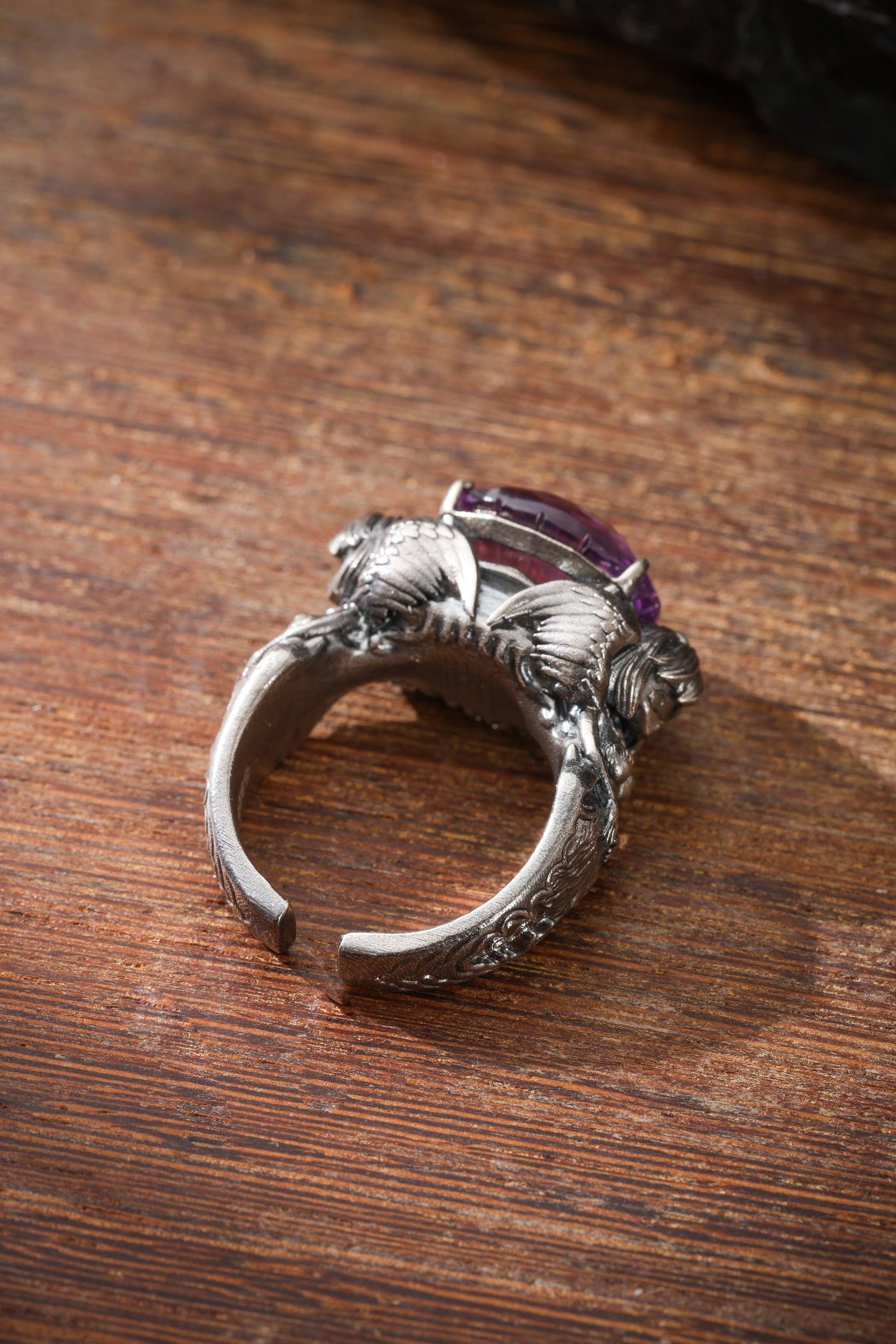 Buddha Trace Sterling Silver Falin Amethyst Ring Buddha Trace