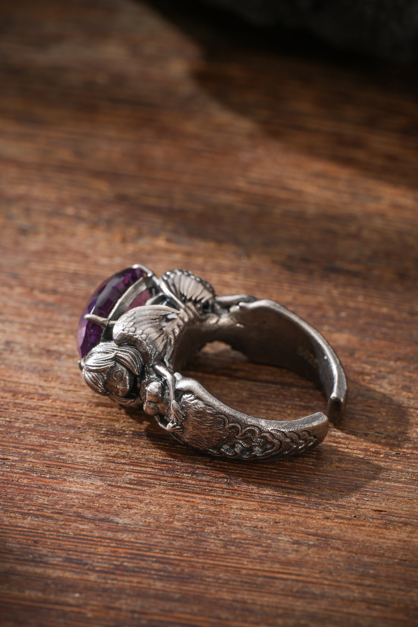 Buddha Trace Sterling Silver Falin Amethyst Ring Buddha Trace