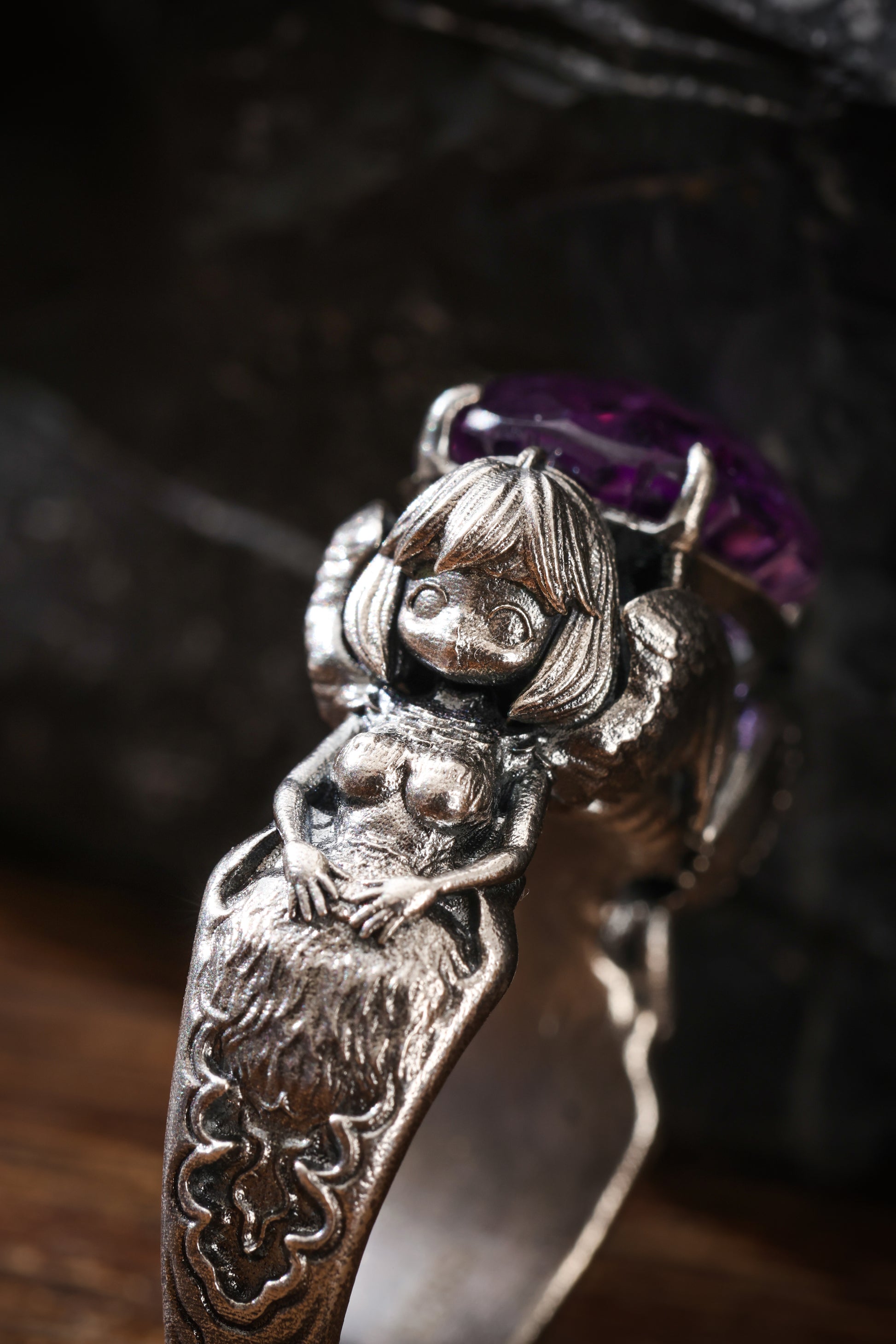 Buddha Trace Sterling Silver Falin Amethyst Ring Buddha Trace