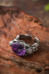 Buddha Trace Sterling Silver Falin Amethyst Ring Buddha Trace