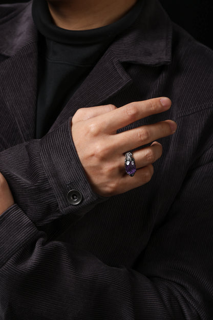 Buddha Trace Sterling Silver Falin Amethyst Ring Buddha Trace