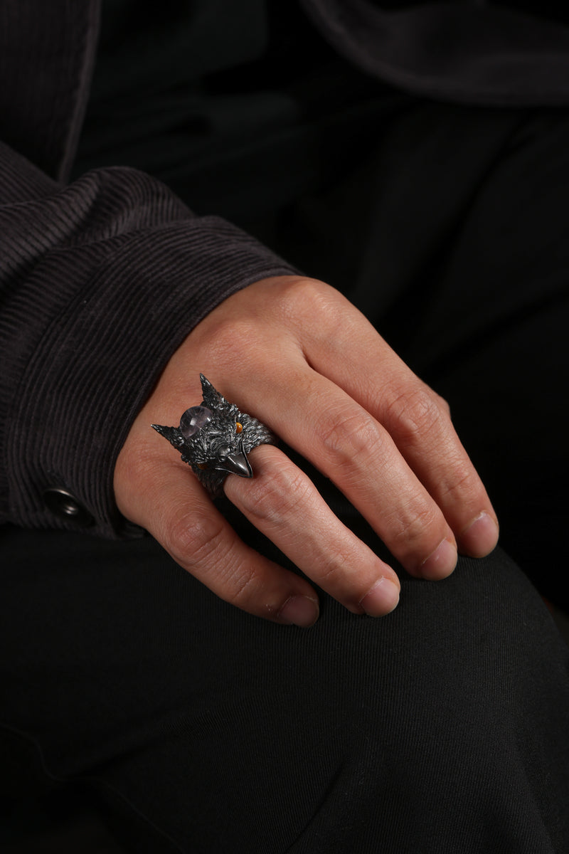 Sterling Silver Quartz Roc Ring Buddha Trace