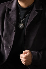 Sterling Silver & Copper Dragon Medallion Pendant Buddha Trace