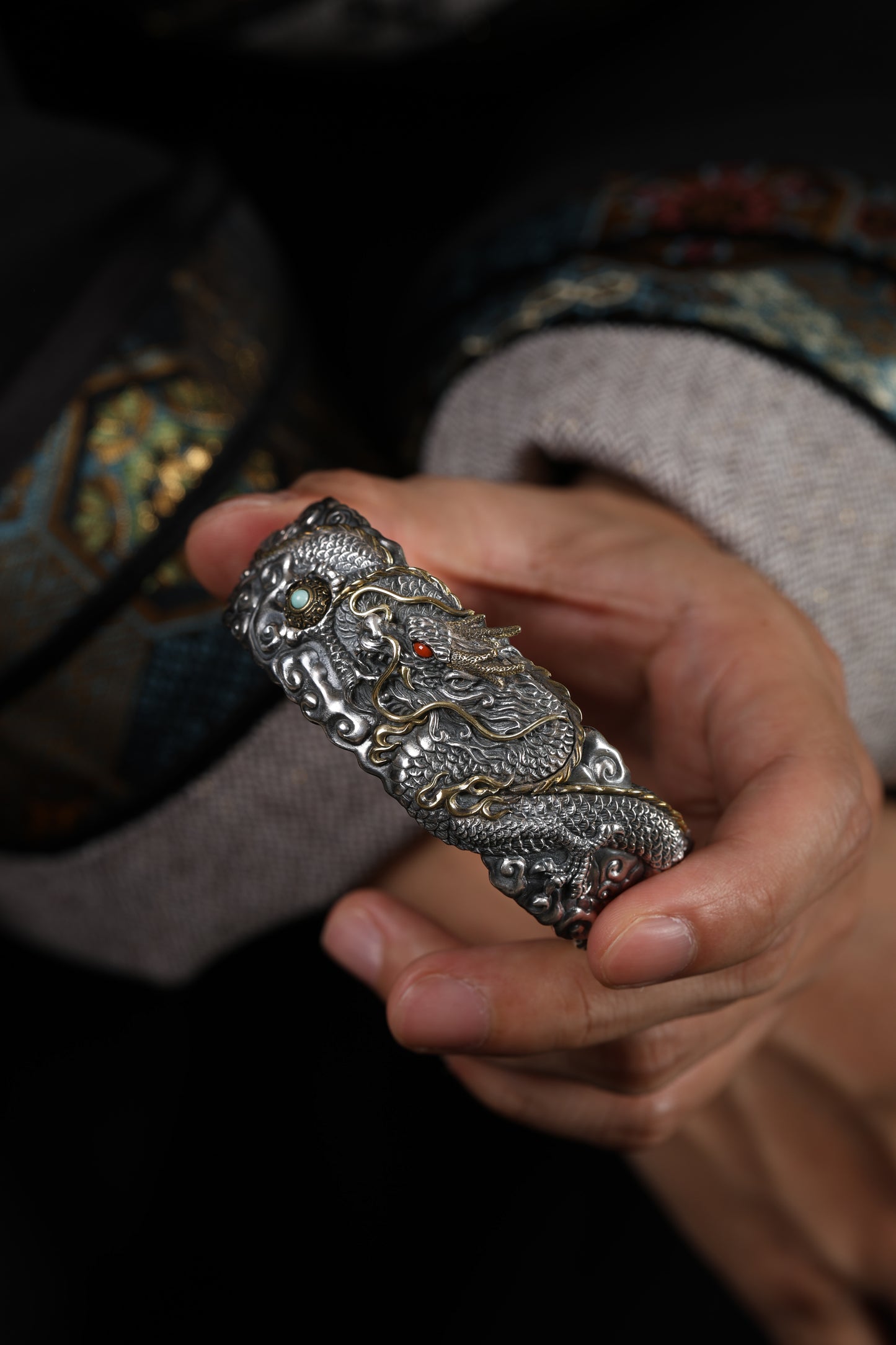 Buddha Trace Tibetan Auspicious Dragon Guardian Bracelet Buddha Trace