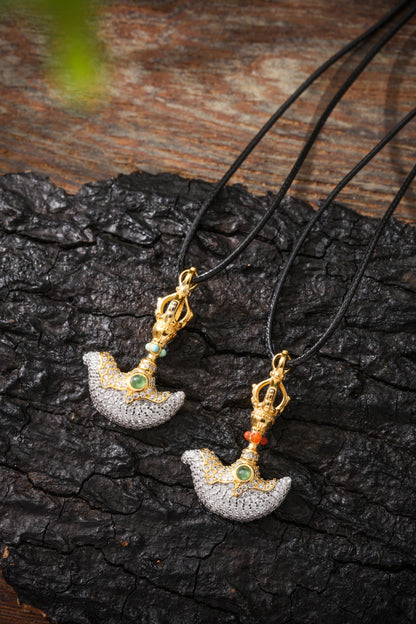 Buddha Trace Tibetan Vajra Axe Pendant Buddha Trace