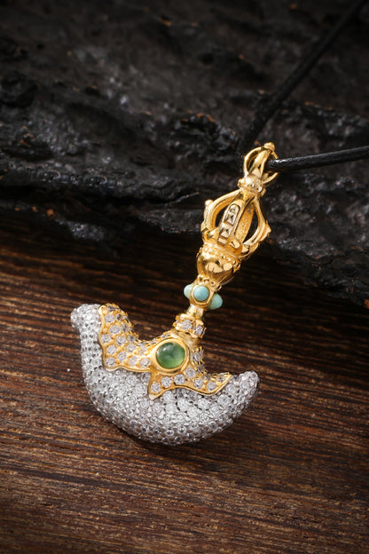 Buddha Trace Tibetan Vajra Axe Pendant Buddha Trace