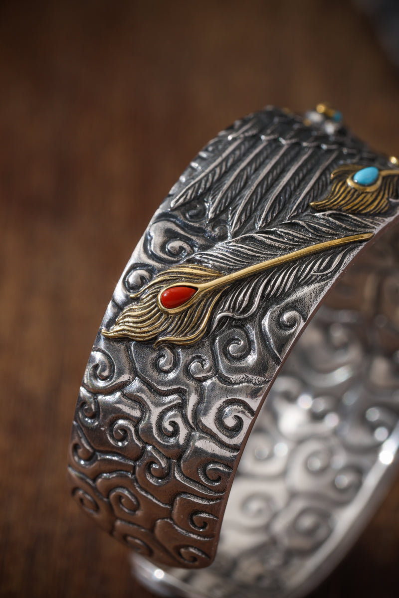 Buddha Trace Tibetan Vermilion Bird Guardian Bracelet Buddha Trace