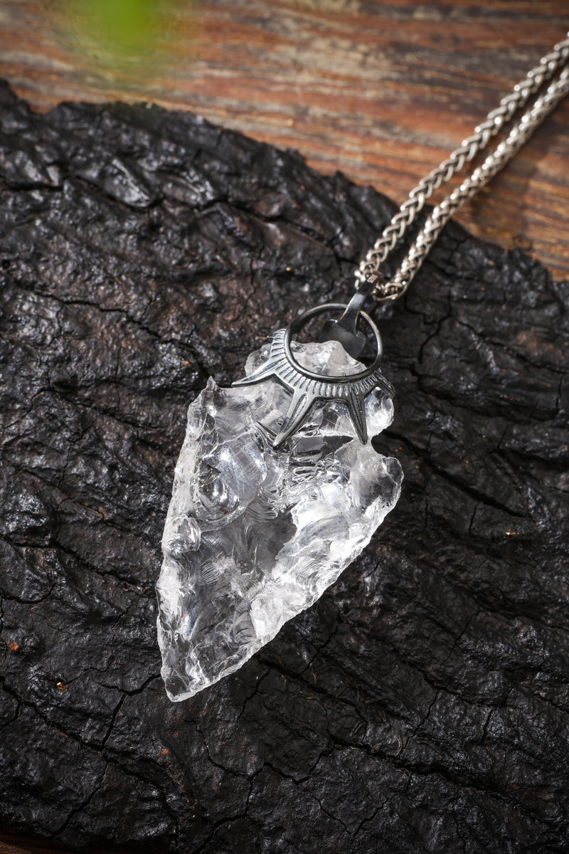 White Crystal Pendant Buddha Trace