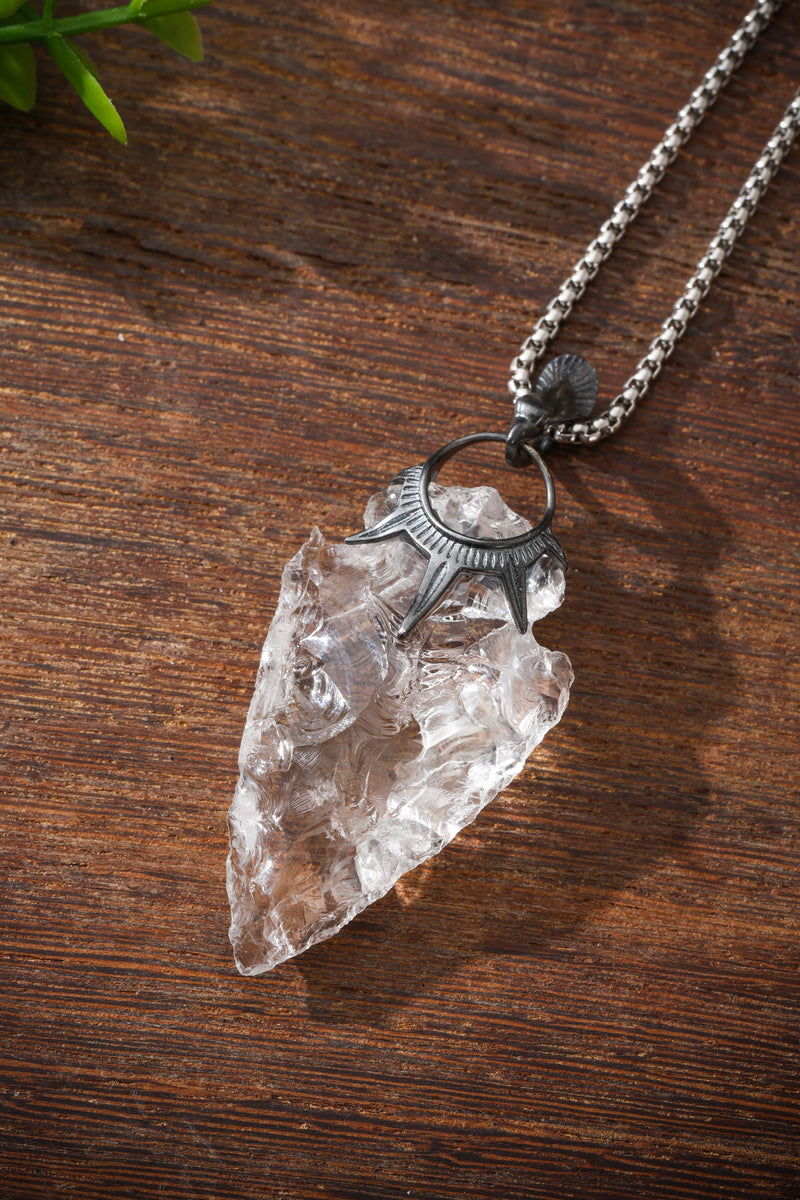 White Crystal Pendant Buddha Trace
