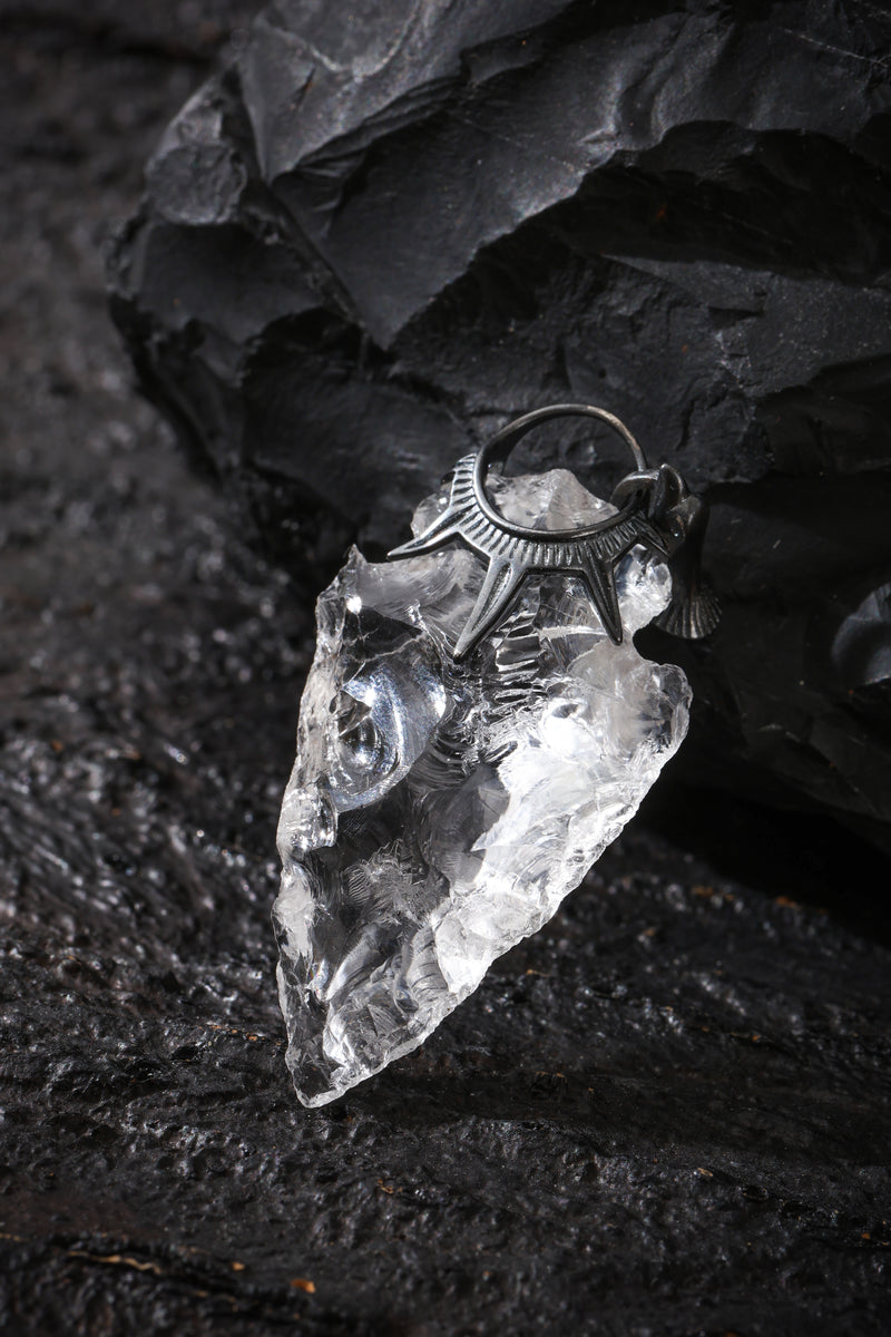 White Crystal Pendant Buddha Trace