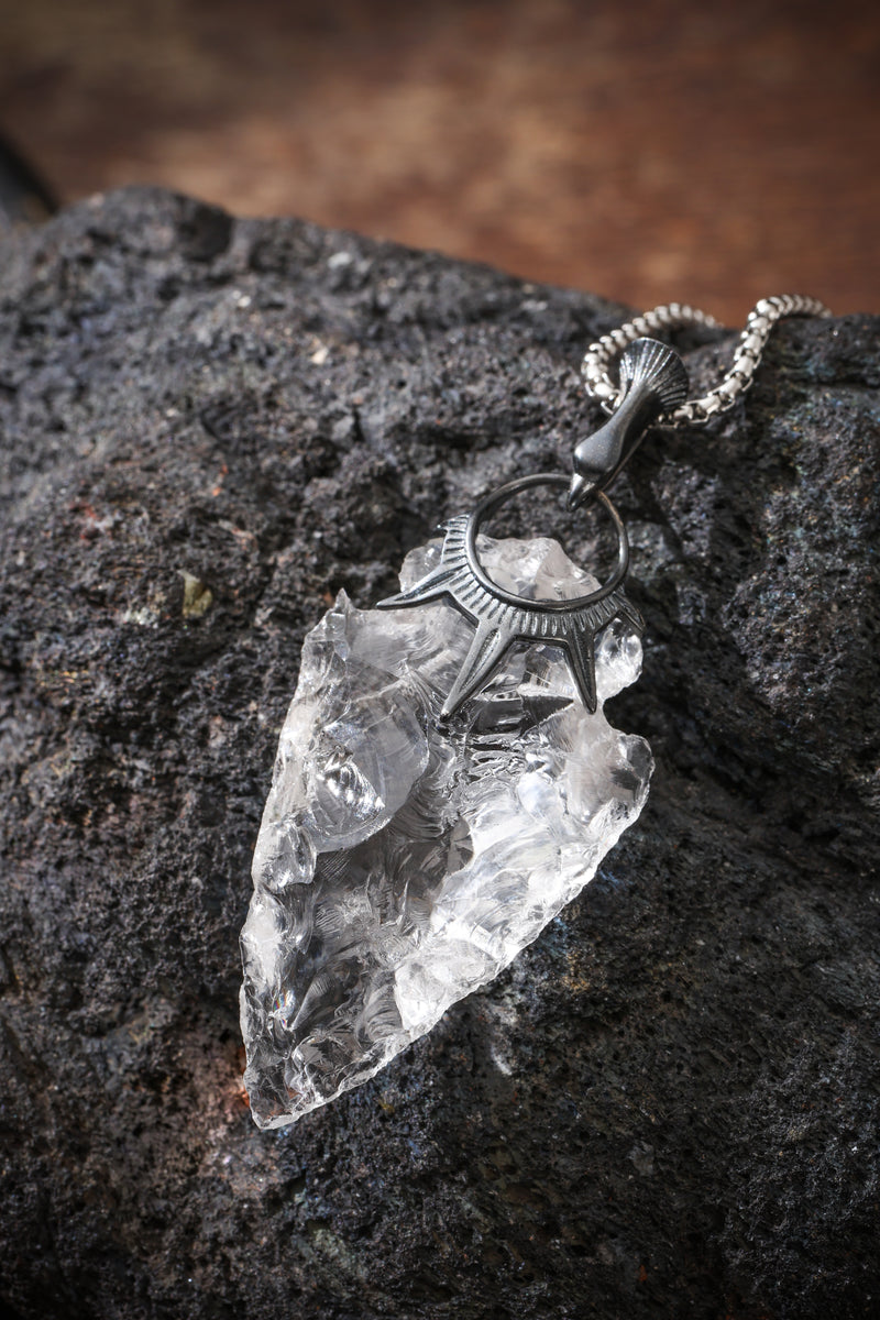 White Crystal Pendant Buddha Trace