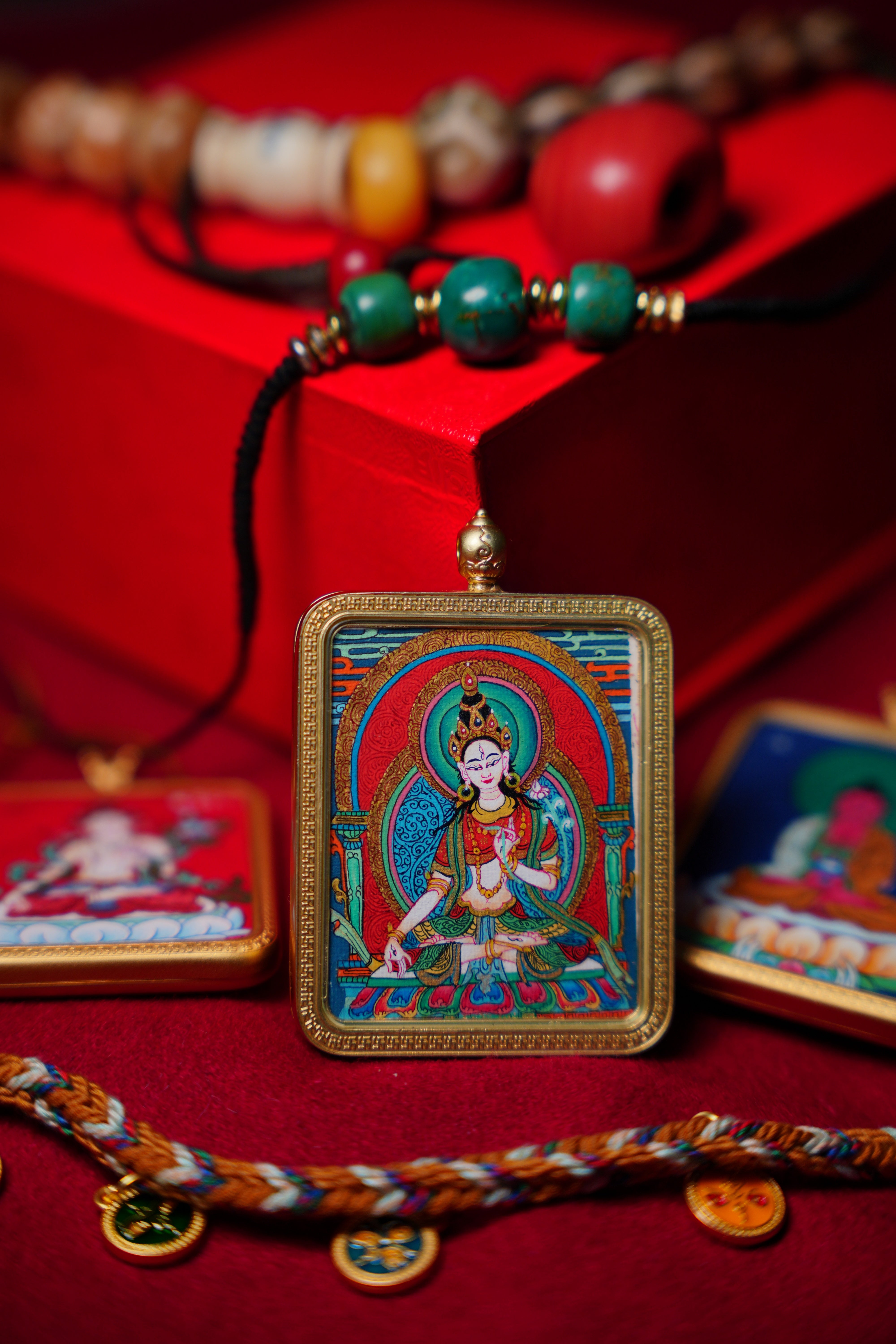 Buddha Trace Tibetan White Tara Calm Thangka Buddha Trace