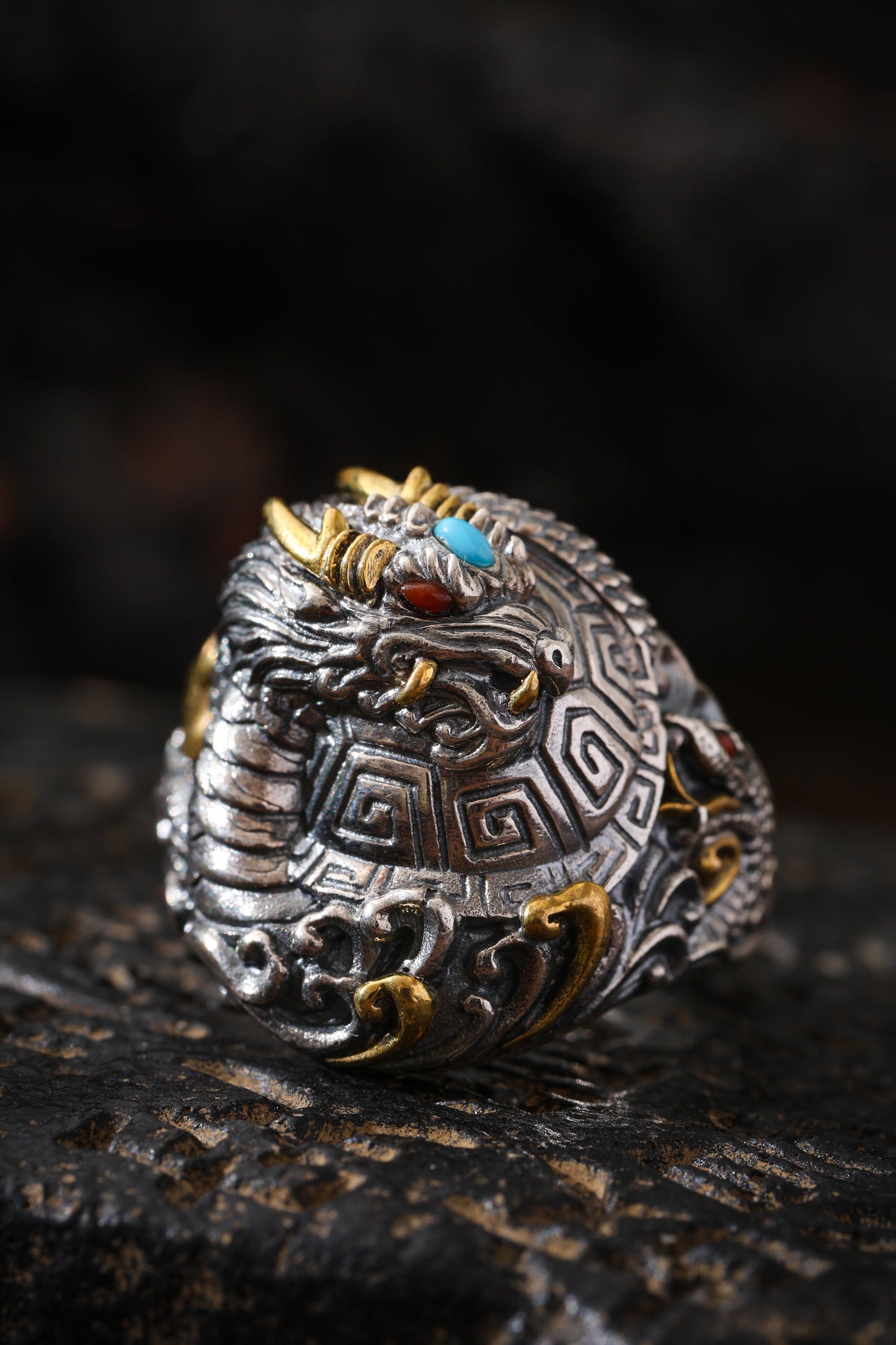 Buddha Trace Tibetan Xuanwu Guardian Ring Buddha Trace