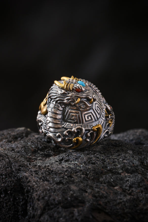 Buddha Trace Tibetan Xuanwu Guardian Ring