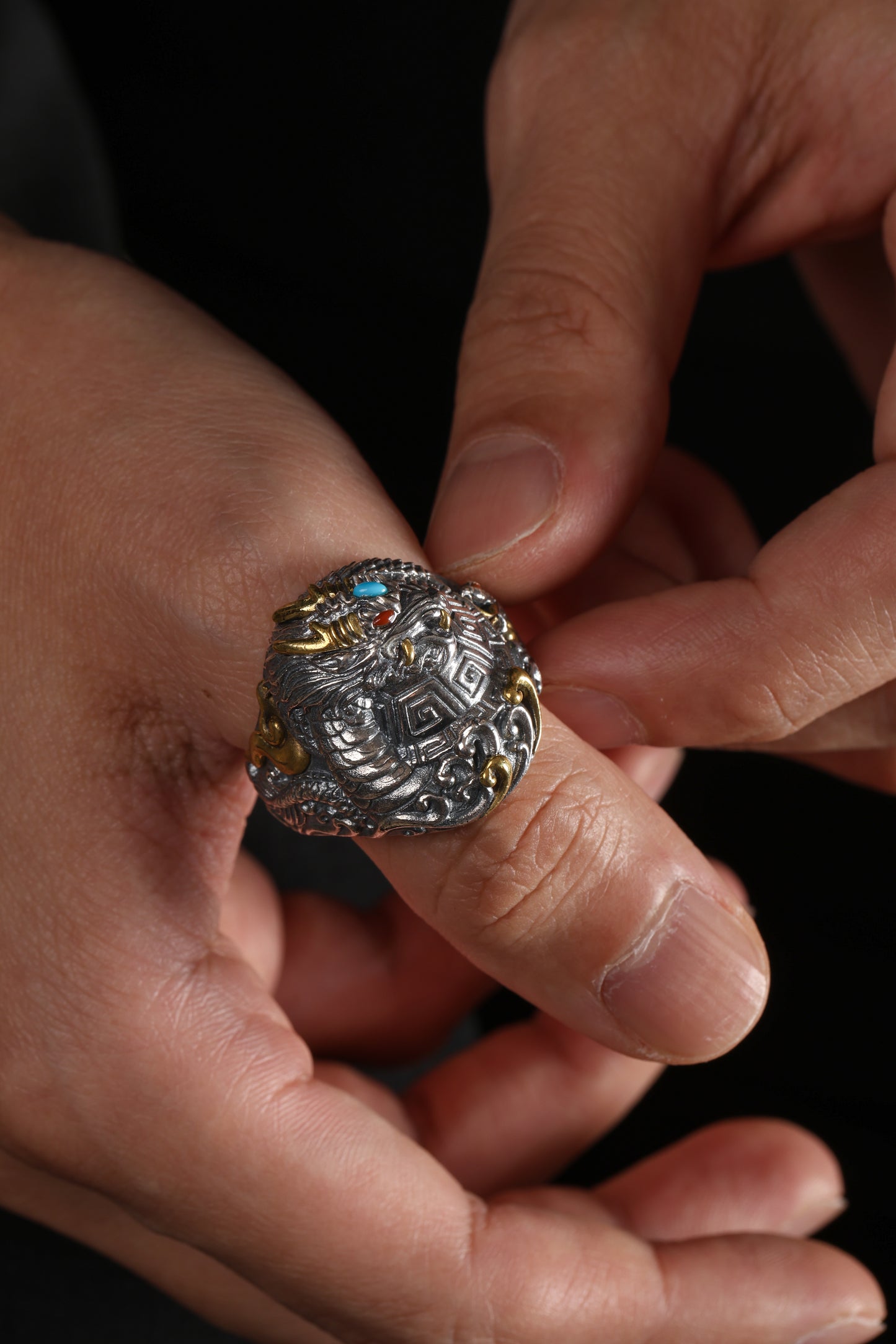 Buddha Trace Tibetan Xuanwu Guardian Ring Buddha Trace