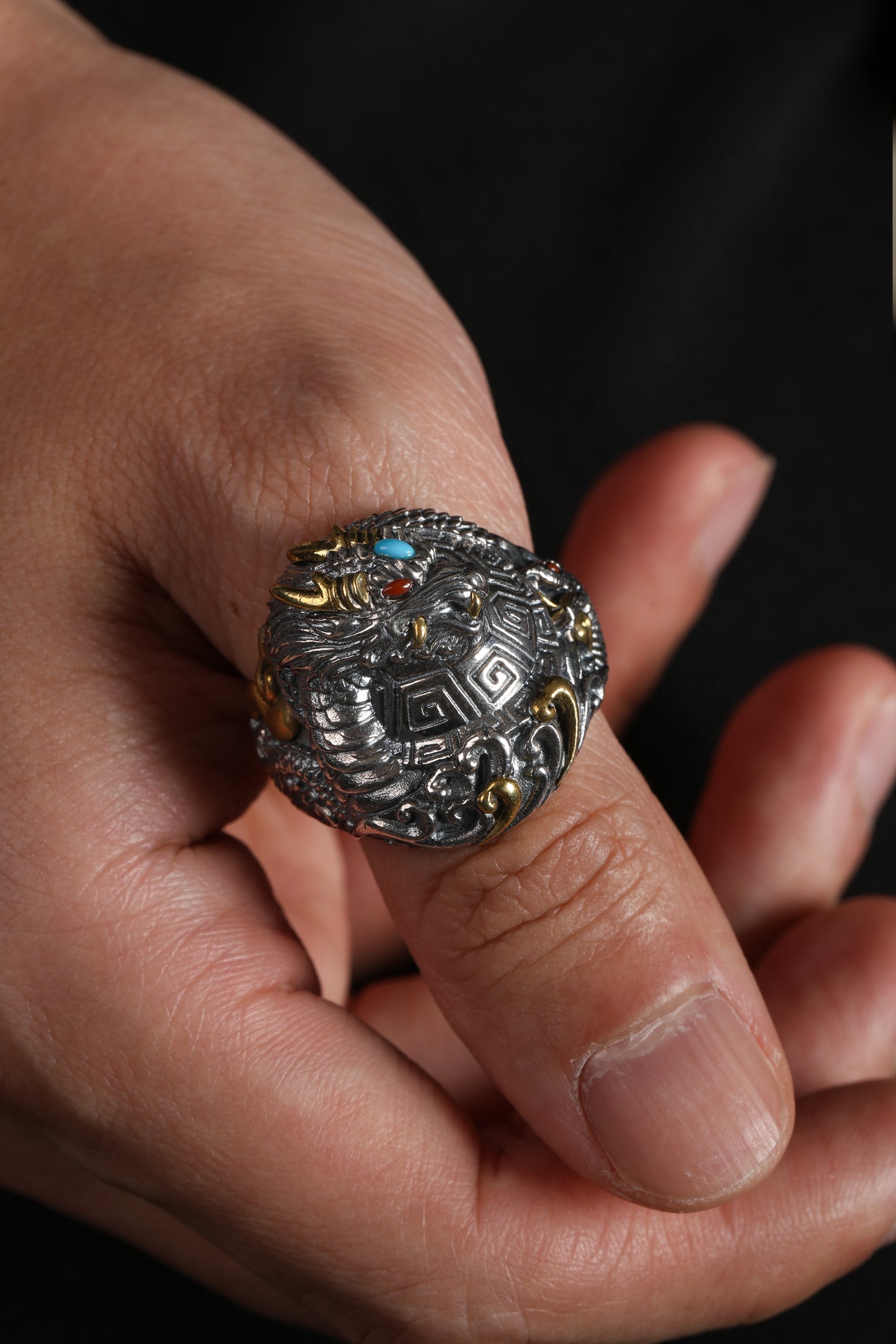 Buddha Trace Tibetan Xuanwu Guardian Ring Buddha Trace