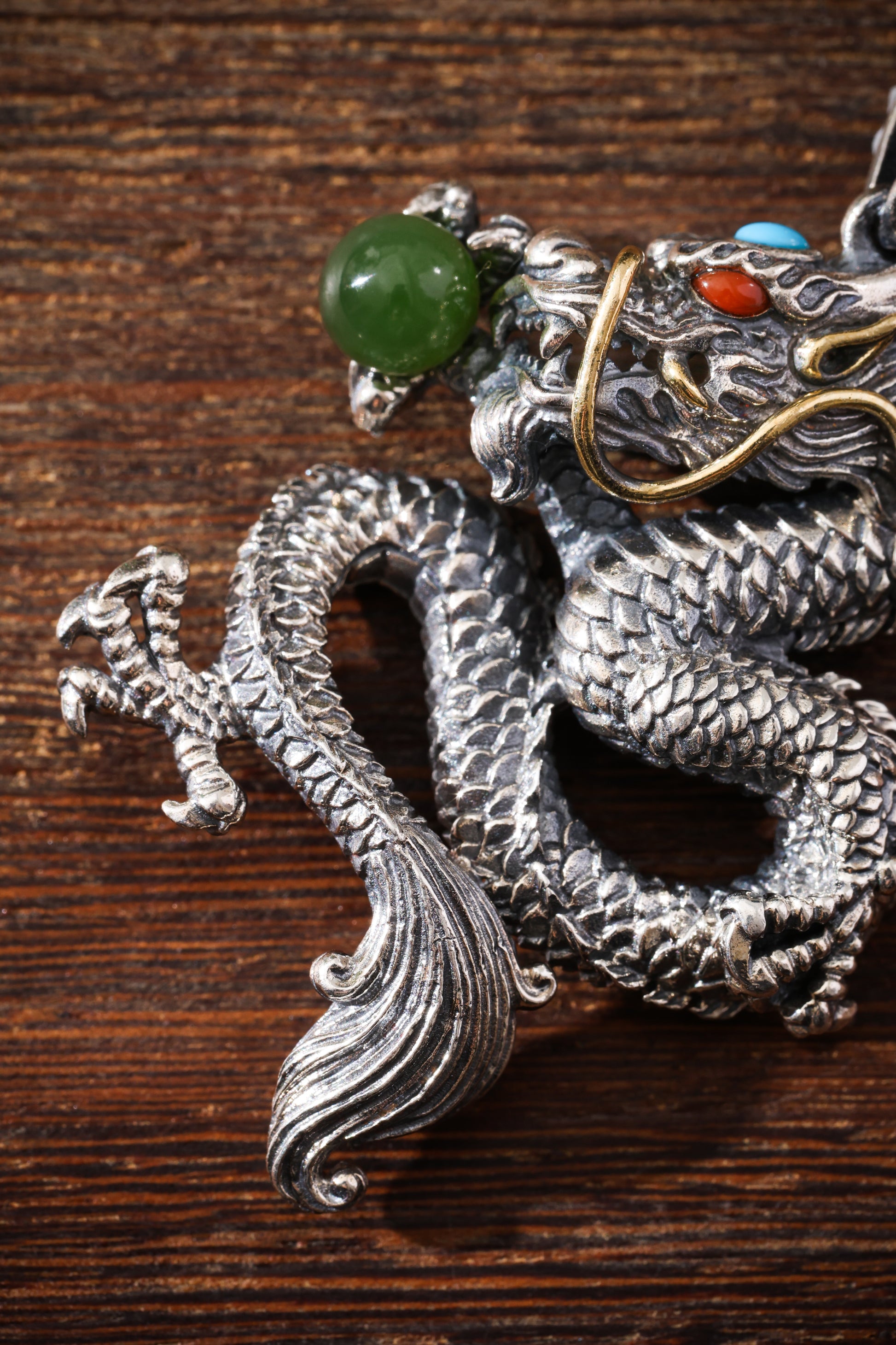 Buddha Trace Dragon With Pearl Pendant Buddha Trace