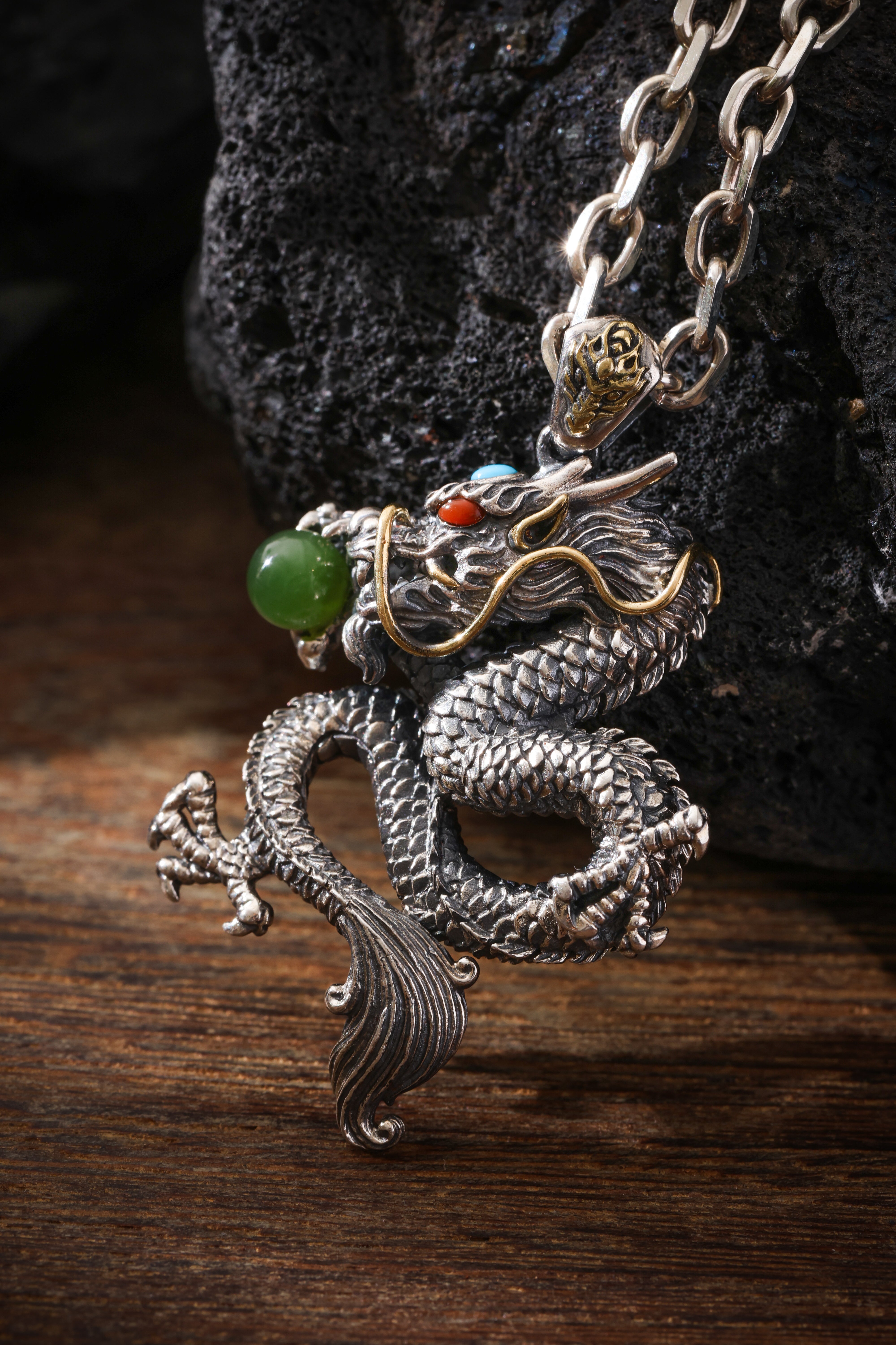 Buddha Trace Dragon With Pearl Pendant Buddha Trace
