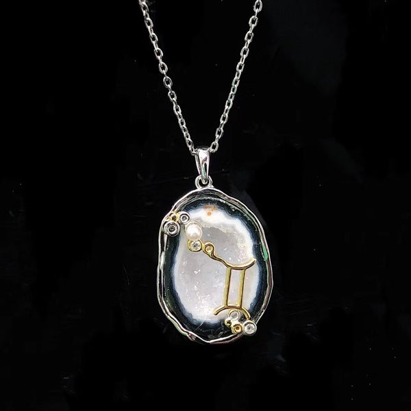 Gemini Crystal Geode Pendant
