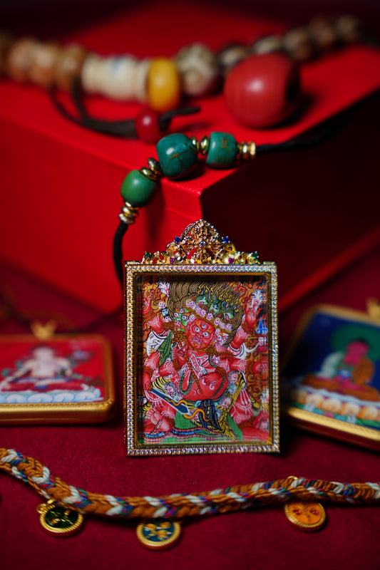 Buddha Trace Tibetan Hayagriva Thangka Buddha Trace