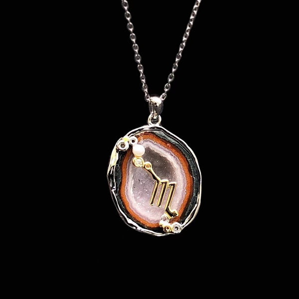 Scorpio Crystal Geode Pendant