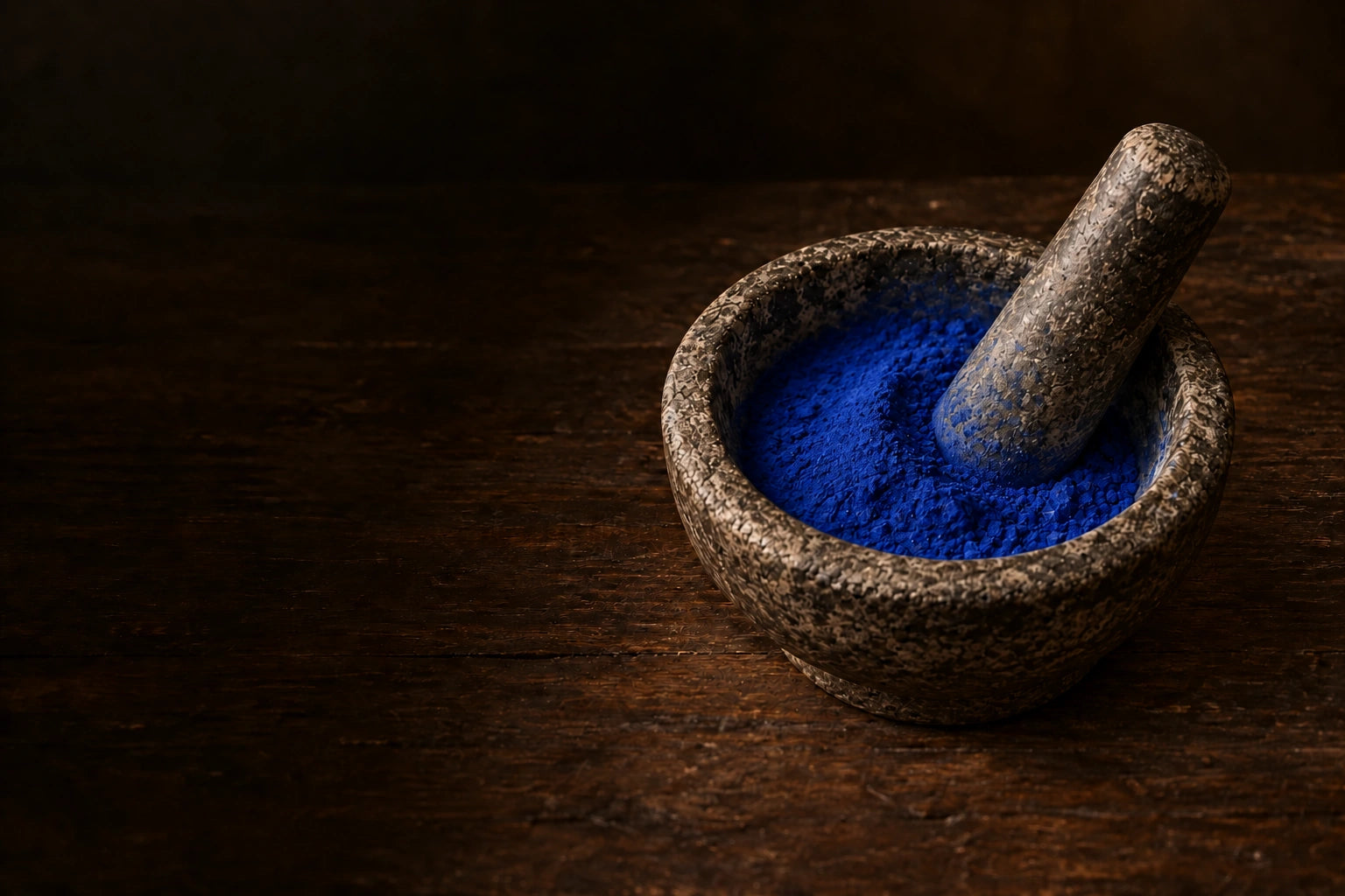 Lapis ground to a fine blue powder
